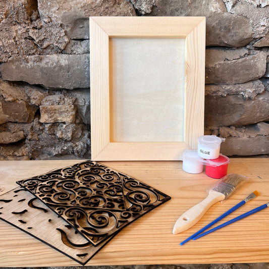 Take & Create Kit: Wooden Heart Mandala