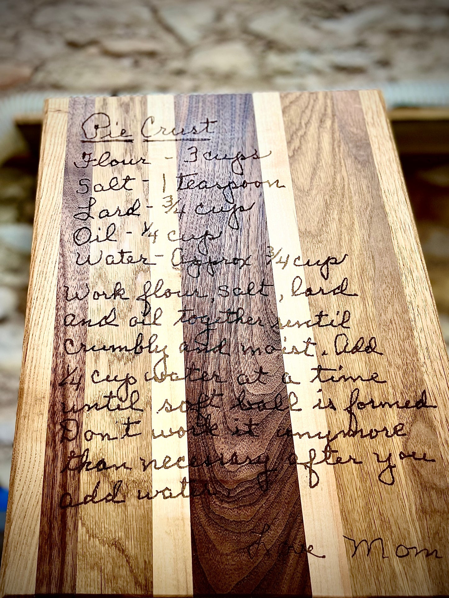 Custom Laser Engraved Recipe Cutting Board