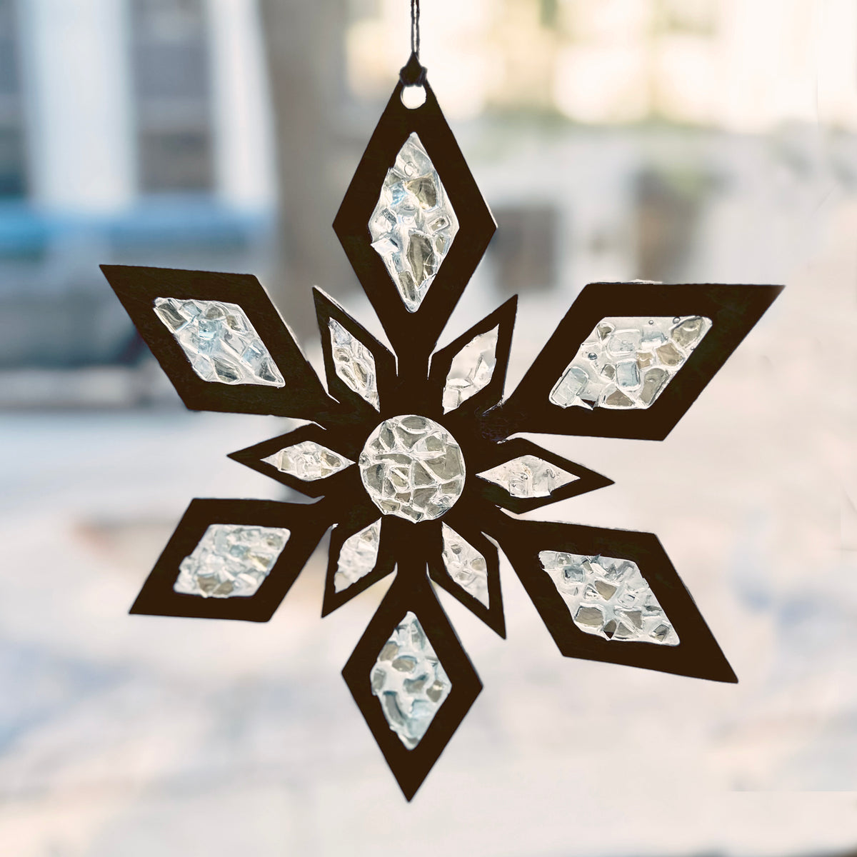 Snowflake Crushed Glass Suncatcher Workshop