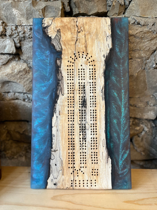 Epoxy River Cribbage Side Table Workshop