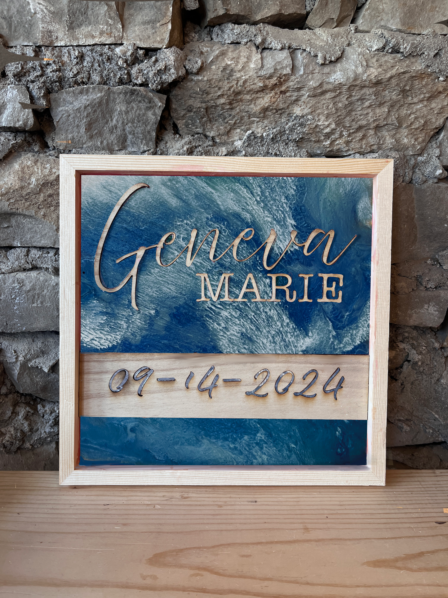 Custom Epoxy Baby Sign Workshop