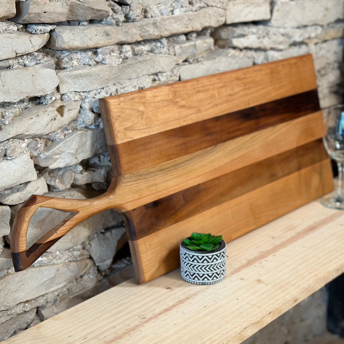 Striped Handle Charcuterie Board