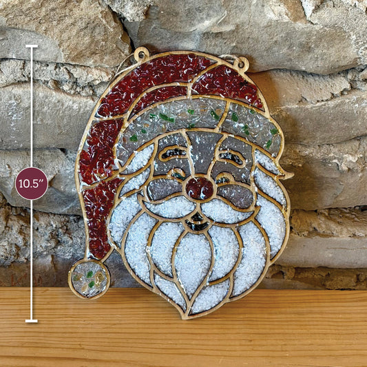 Santa Crushed Glass Suncatcher Kit