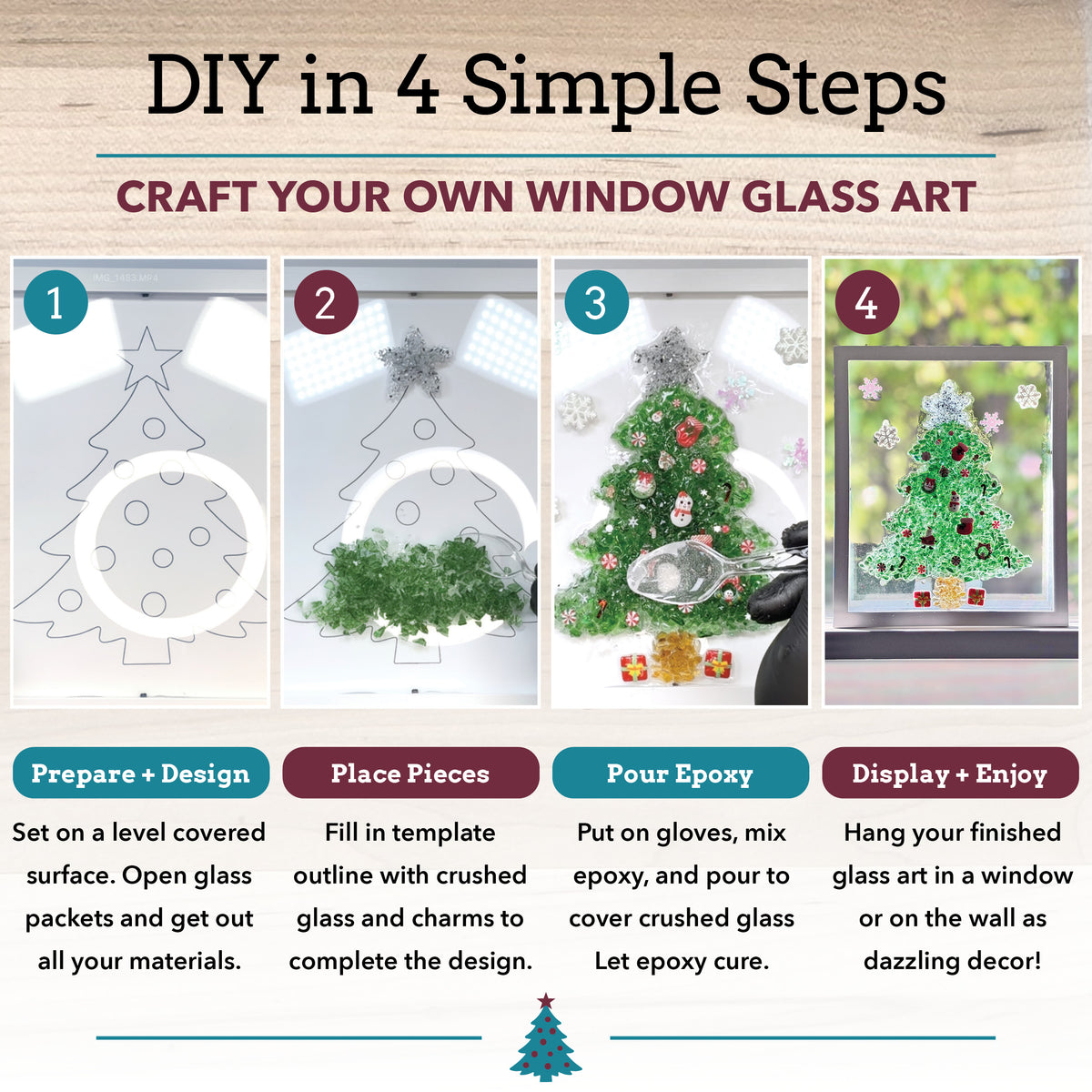 Christmas Tree Resin Glass Art Kit