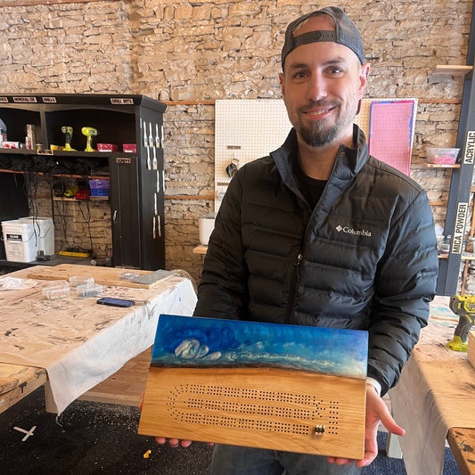 Epoxy Shore Cribbage Board Workshop