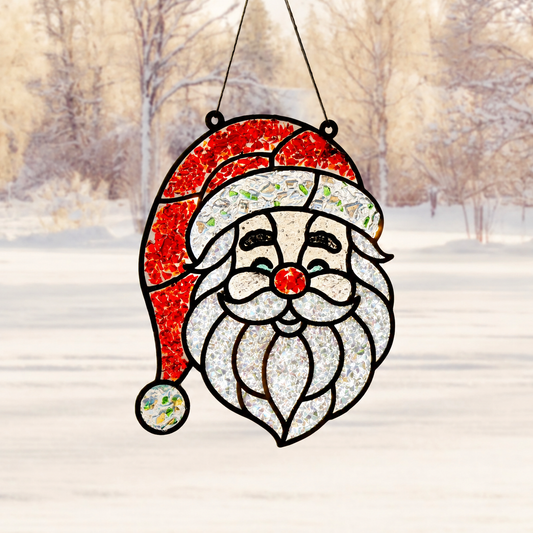 Santa Crushed Glass Suncatcher Kit