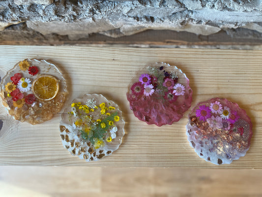Epoxy Floral Coasters Workshop