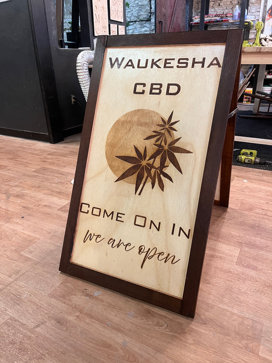 Custom Laser Engraved A-Frame Sign
