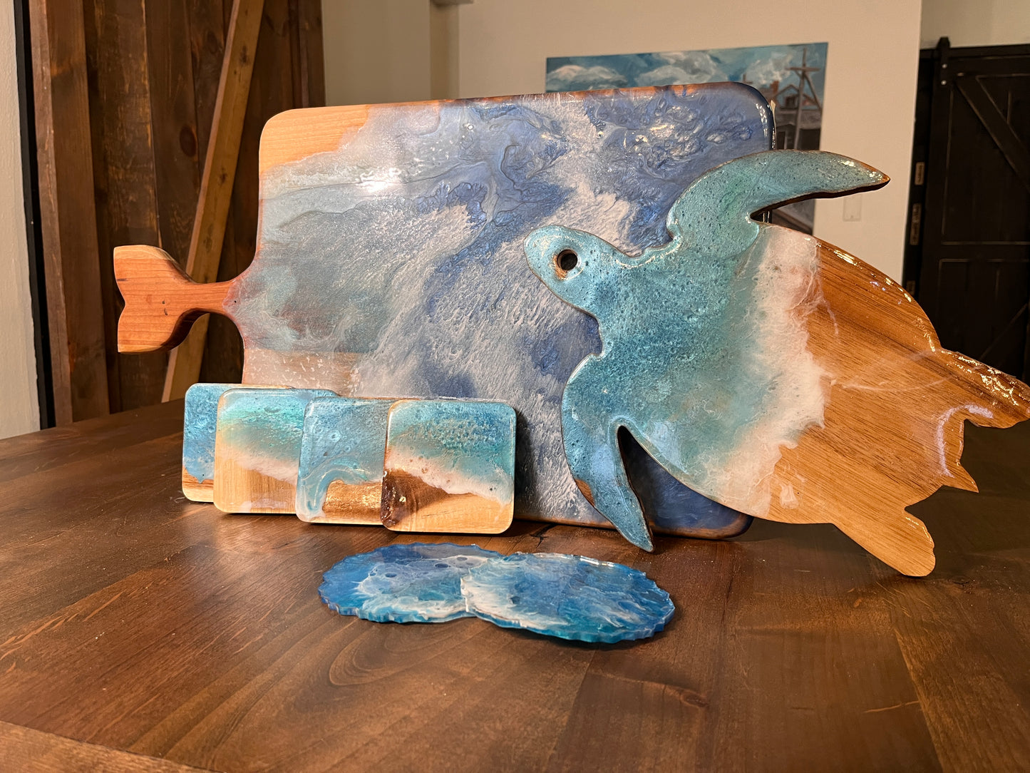 Ocean Pour Workshop: Wooden Coasters