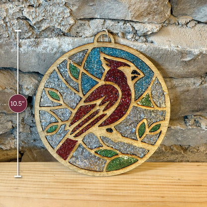 Cardinal Crushed Glass Suncatcher Kit