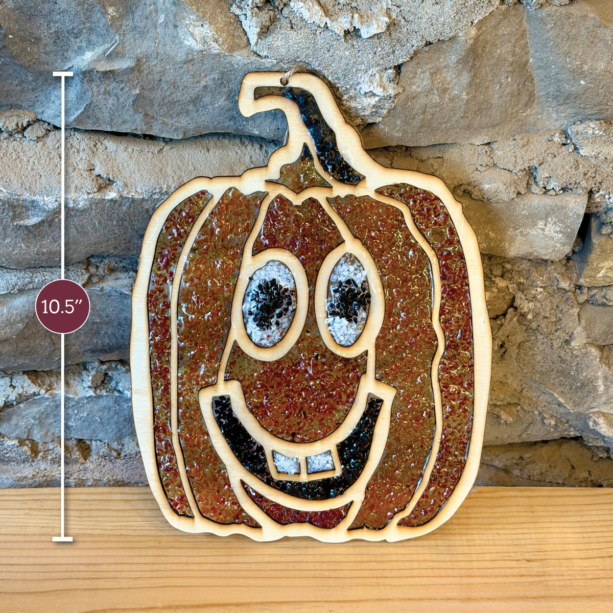Jack-o'-Lantern Crushed Glass Suncatcher Kit