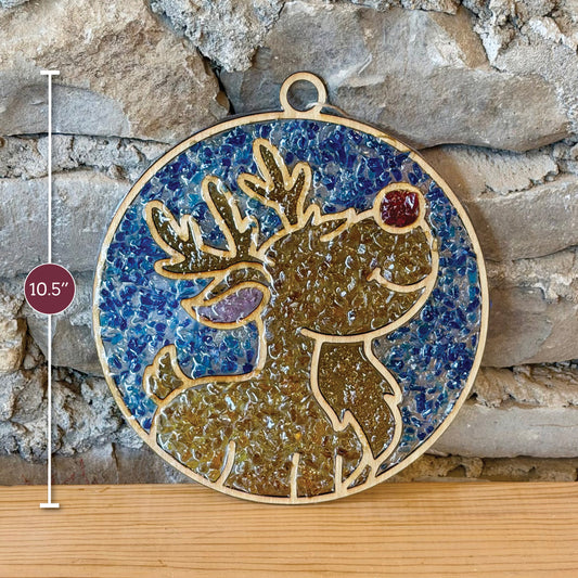 Reindeer Crushed Glass Suncatcher Kit