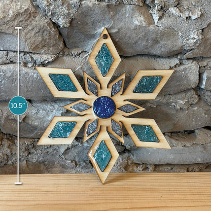 Snowflake Crushed Glass Suncatcher Kit