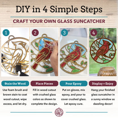 Cardinal Crushed Glass Suncatcher Kit