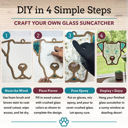 Dog Crushed Glass Suncatcher Kit