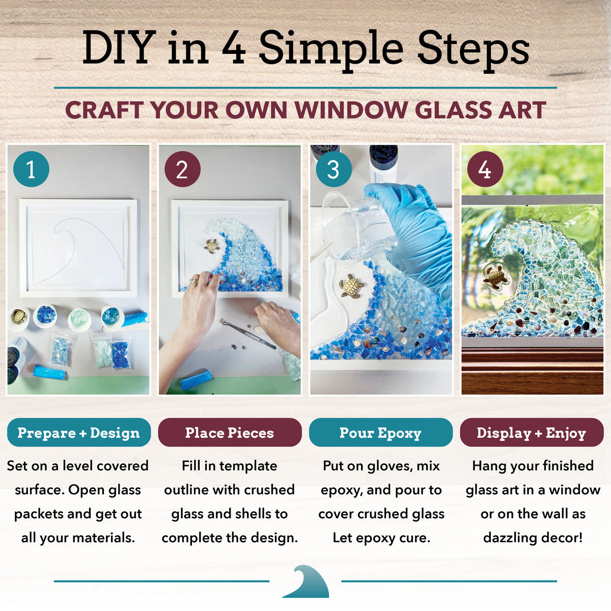 Ocean Wave Resin Glass Art Kit