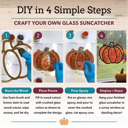 Pumpkin Crushed Glass Suncatcher Kit