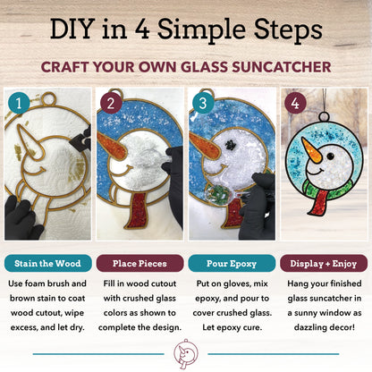 Snowman Crushed Glass Suncatcher Kit