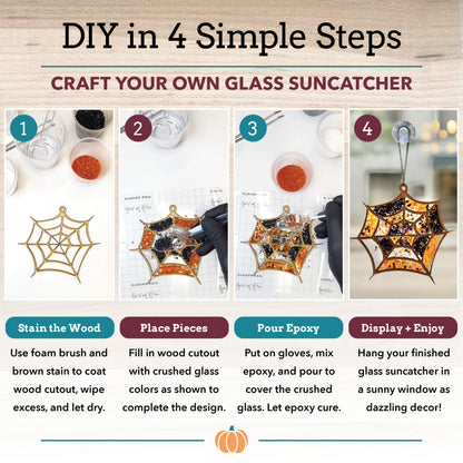 Spiderweb Crushed Glass Suncatcher Kit