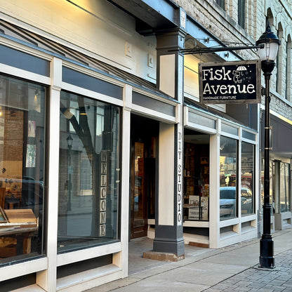 Fisk Avenue furniture store front on a city street