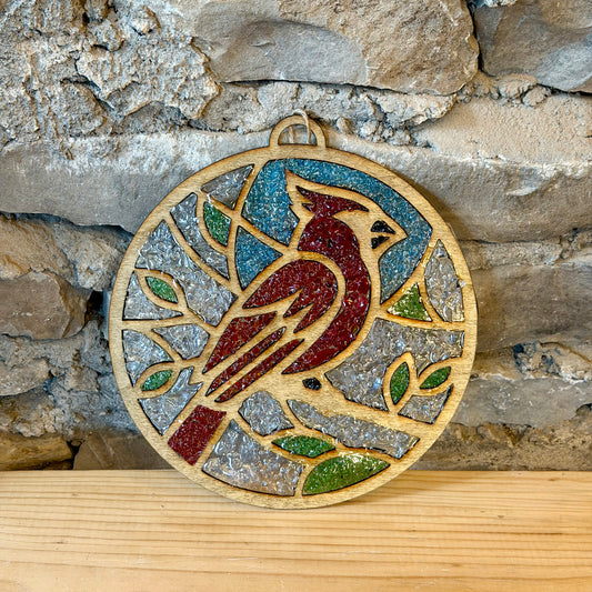 Cardinal Crushed Glass Suncatcher Workshop