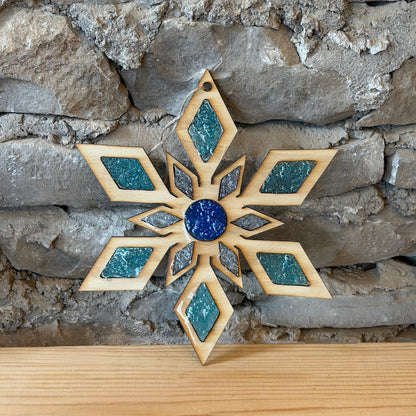Snowflake Crushed Glass Suncatcher Workshop