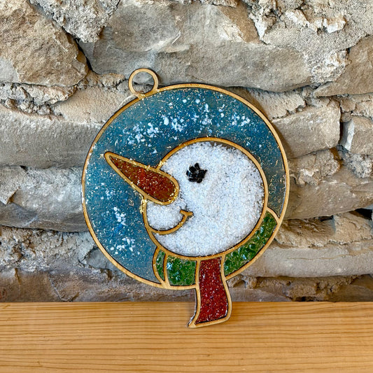 Snowman Crushed Glass Suncatcher Workshop