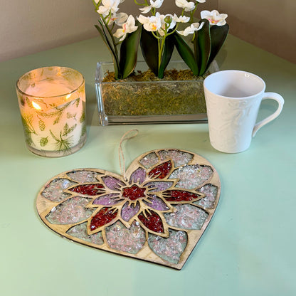 Heart Crushed Glass Suncatcher Kit
