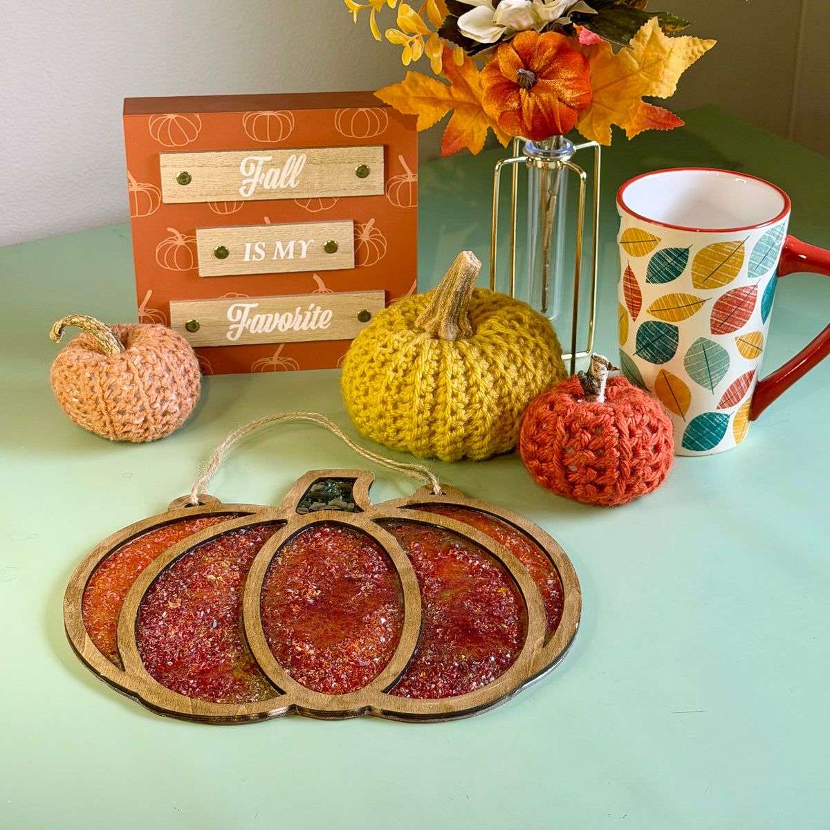 Pumpkin Crushed Glass Suncatcher Kit