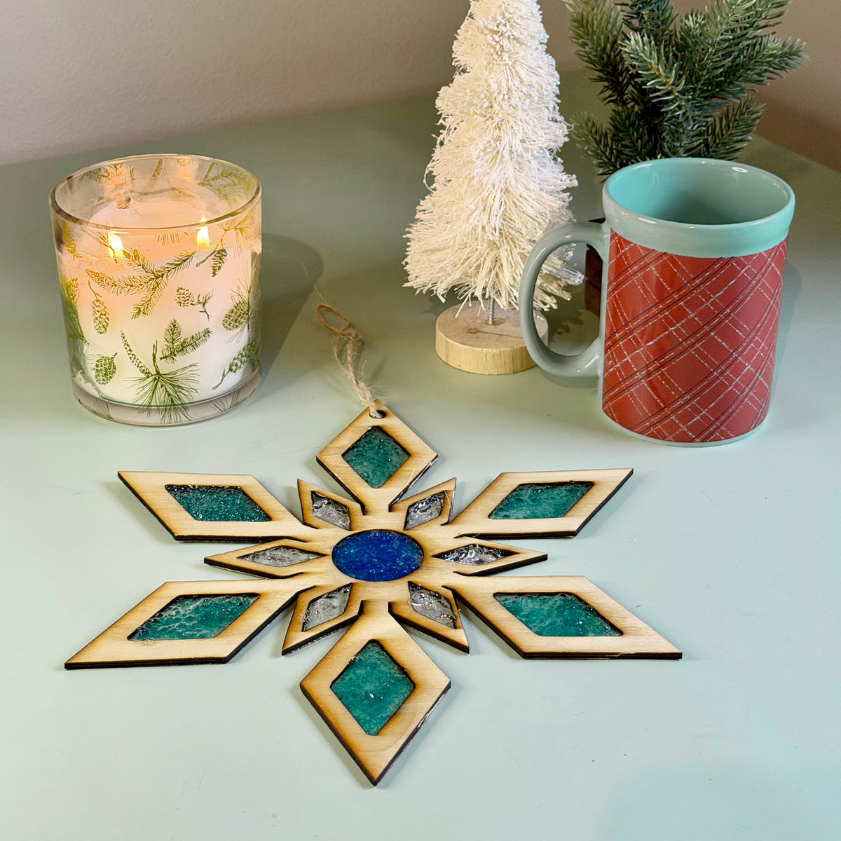 Snowflake Crushed Glass Suncatcher Kit