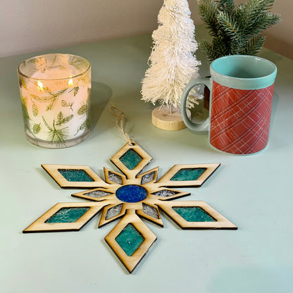 Snowflake Crushed Glass Suncatcher Kit