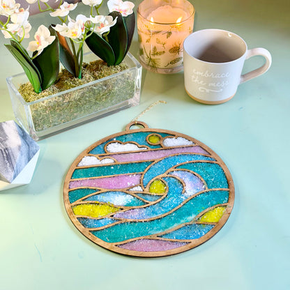 Waves Crushed Glass Suncatcher Kit