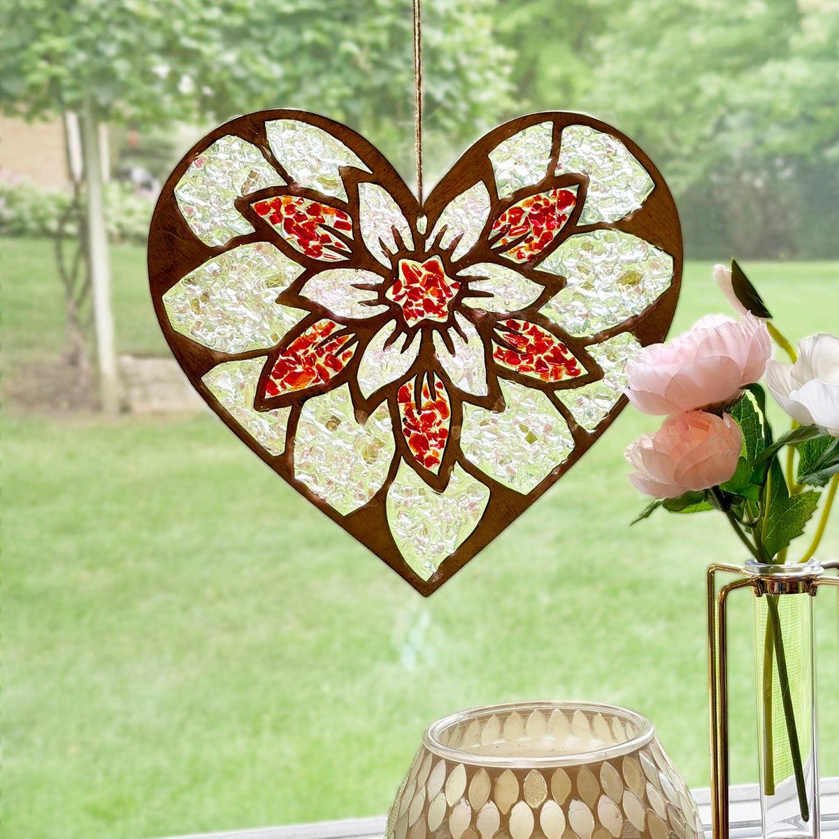 Heart Crushed Glass Suncatcher Kit