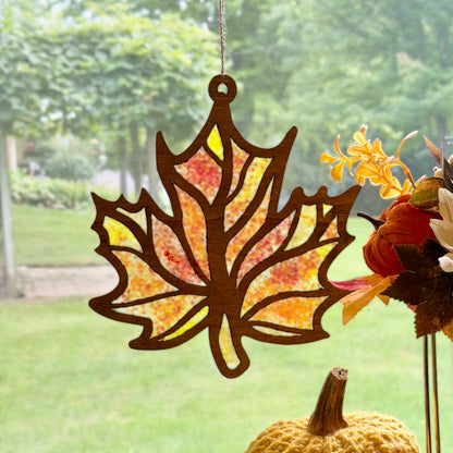 Leaf Crushed Glass Suncatcher Kit