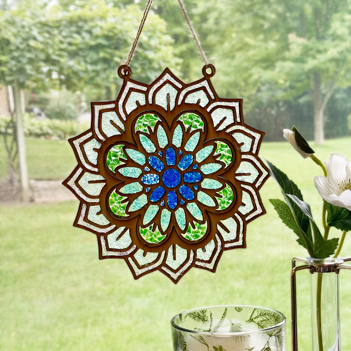 Mandala Crushed Glass Suncatcher Kit