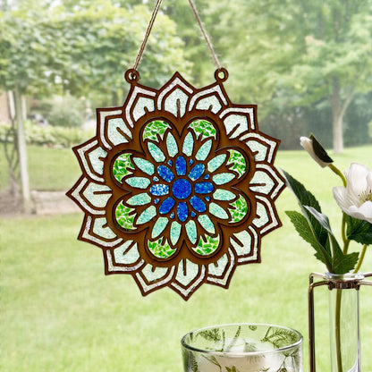 Mandala Crushed Glass Suncatcher Kit