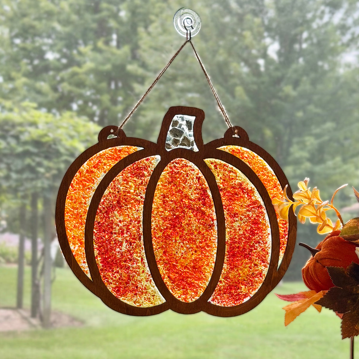 Pumpkin Crushed Glass Suncatcher Kit