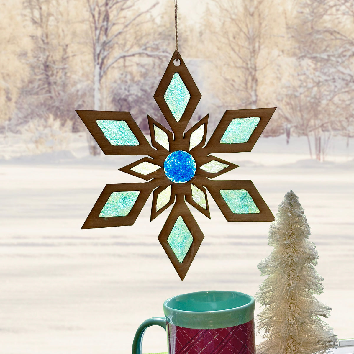 Snowflake Crushed Glass Suncatcher Kit