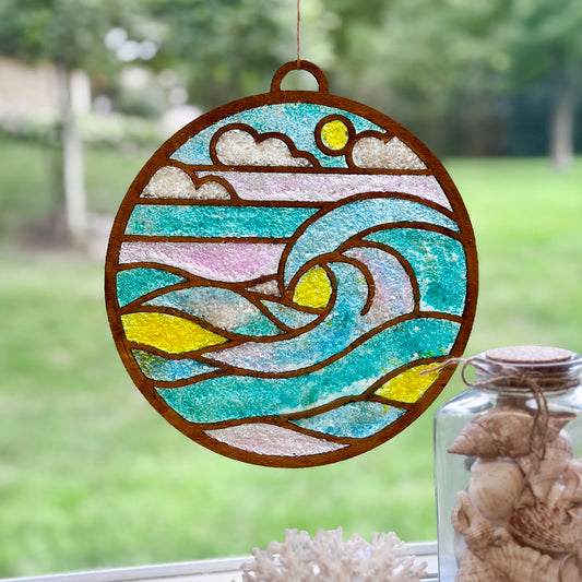 Waves Crushed Glass Suncatcher Kit